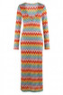 Zig Zag Ring Plunge Neck Maxi Dress