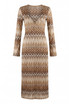 Zig Zag Ring Plunge Neck Maxi Dress