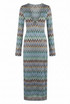 Zig Zag Ring Plunge Neck Maxi Dress