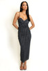 Polka Dot Strappy Midi Dress
