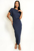 Gathered Waist Midi Dress