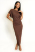 Gathered Waist Midi Dress