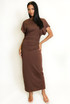 Gathered Waist Midi Dress