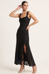 Crinkle Ruffle Trim Maxi Dress