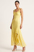 Crinkle Ruffle Trim Maxi Dress