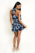 Floral Printed Halter Mini Dress 