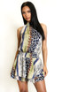 Reptile Printed Halter Mini Dress 