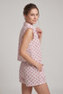 Hearts Stripes Pattern Blouse and Shorts Set