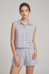Hearts Stripes Pattern Blouse and Shorts Set