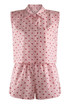 Hearts Stripes Pattern Blouse and Shorts Set