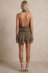 Khaki Paisley Halter Skort Dress
