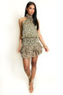 Khaki Paisley Halter Skort Dress