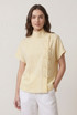 Mandarin Collar Loop Closure Blouse