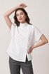 Mandarin Collar Loop Closure Blouse