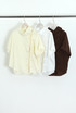 Mandarin Collar Loop Closure Blouse