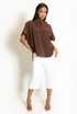 Mandarin Collar Loop Closure Blouse