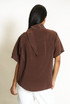 Mandarin Collar Loop Closure Blouse