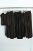 PU Balloon Blouse and Trouser Set