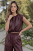 PU Balloon Blouse