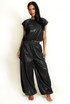 PU Balloon Blouse