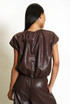 PU Balloon Blouse