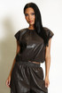 PU Balloon Blouse