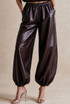PU Balloon Hem Trouser