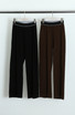 Banded Waist Wide Leg Trousers