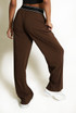 Banded Waist Wide Leg Trousers
