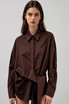 Front Knot Oversize Blouse
