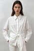 Front Knot Oversize Blouse