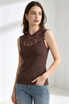 Lace Mesh Trim Top