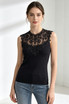 Lace Mesh Trim Top