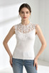 Lace Mesh Trim Top