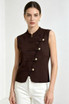Asymmetrical Golden Buttons Waistcoat
