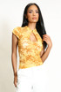 Sheer Flocking Mandarin Top