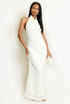 Sequin Halterneck Open Back Maxi