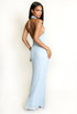 Sequin Halterneck Open Back Maxi Dress