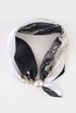 Two Tone Print Pearl Clasp Neck Scarf 