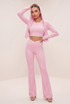Contrast Lining Vest Zipper and Flare Leggings Set