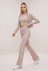 Contrast Lining Vest Zipper and Flare Leggings Set