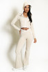 Contrast Lining Vest Zipper and Flare Leggings Set
