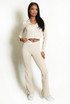 Contrast Lining Vest Zipper and Flare Leggings Set
