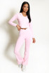 Contrast Lining Vest Zipper and Flare Leggings Set