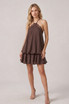 Halter Lace Trim Mini Dress