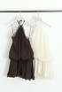 Halter Lace Trim Mini Dress