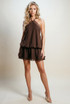 Chiffon Halterneck Mini Dress