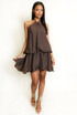 Chiffon Halterneck Mini Dress