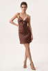 Polka Dots Plunge Neck Mini Dress