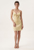 Polka Dots Plunge Neck Mini Dress